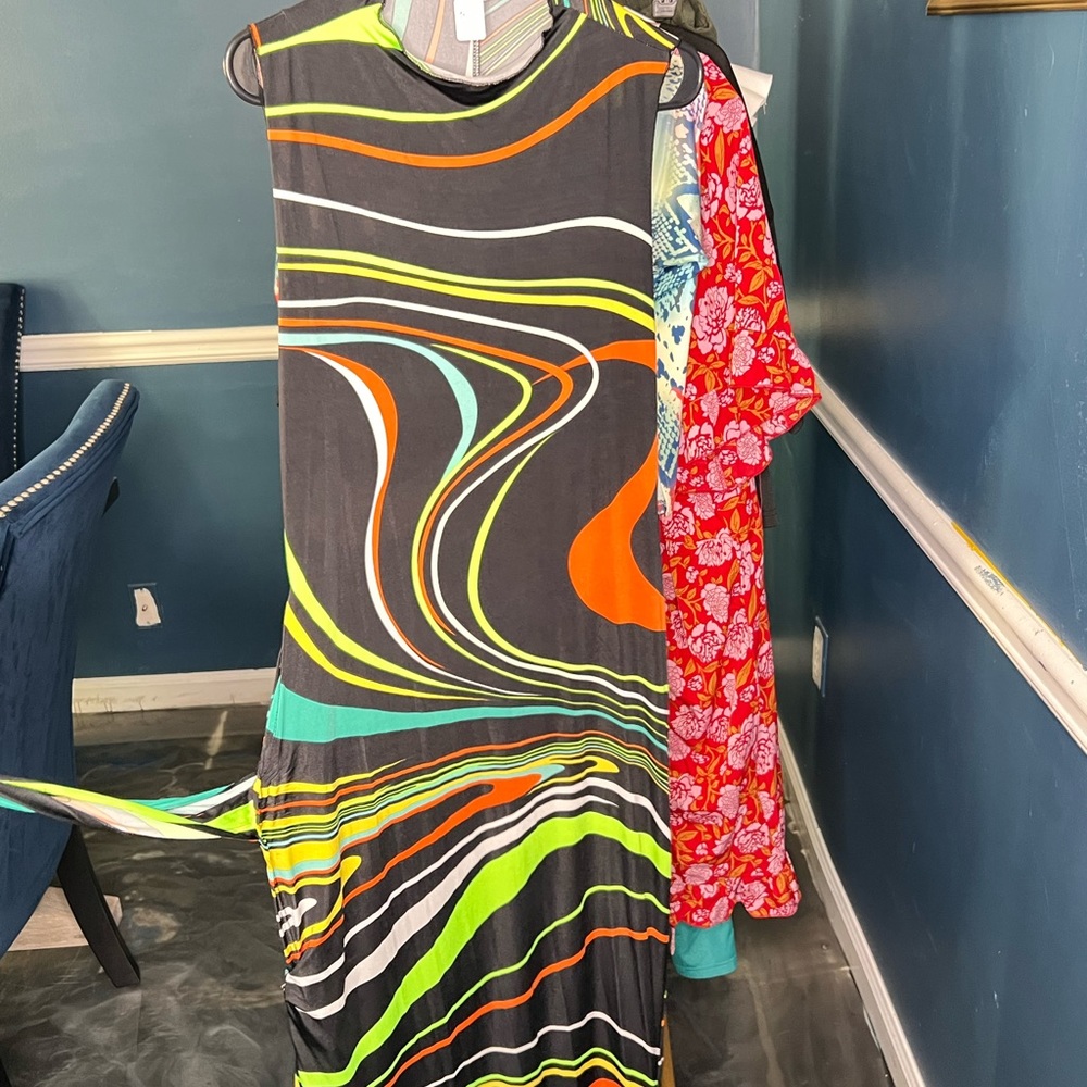 Multi Colored Dress w side split